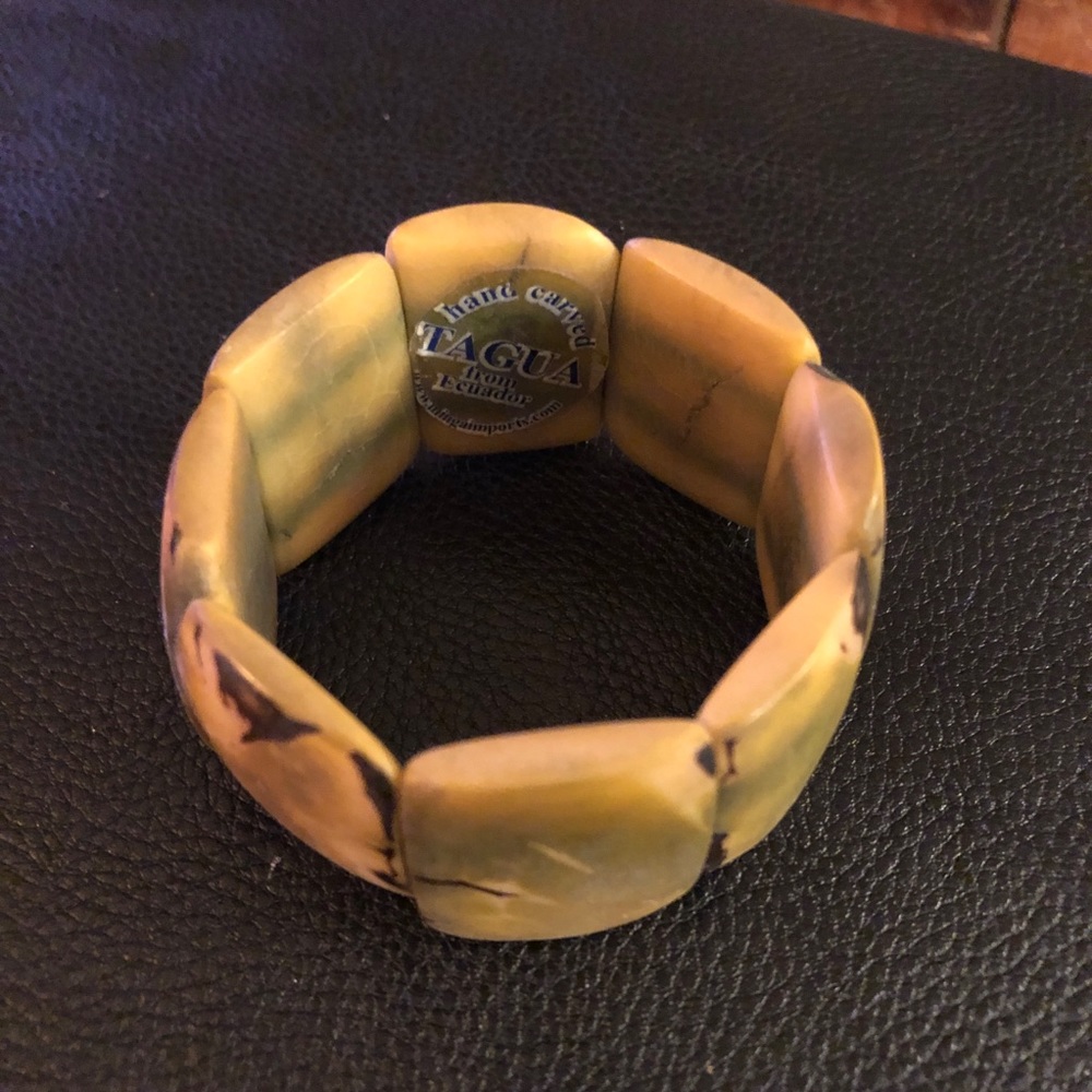 Ecuadorian Tago Nut stretch cuff bracelet
